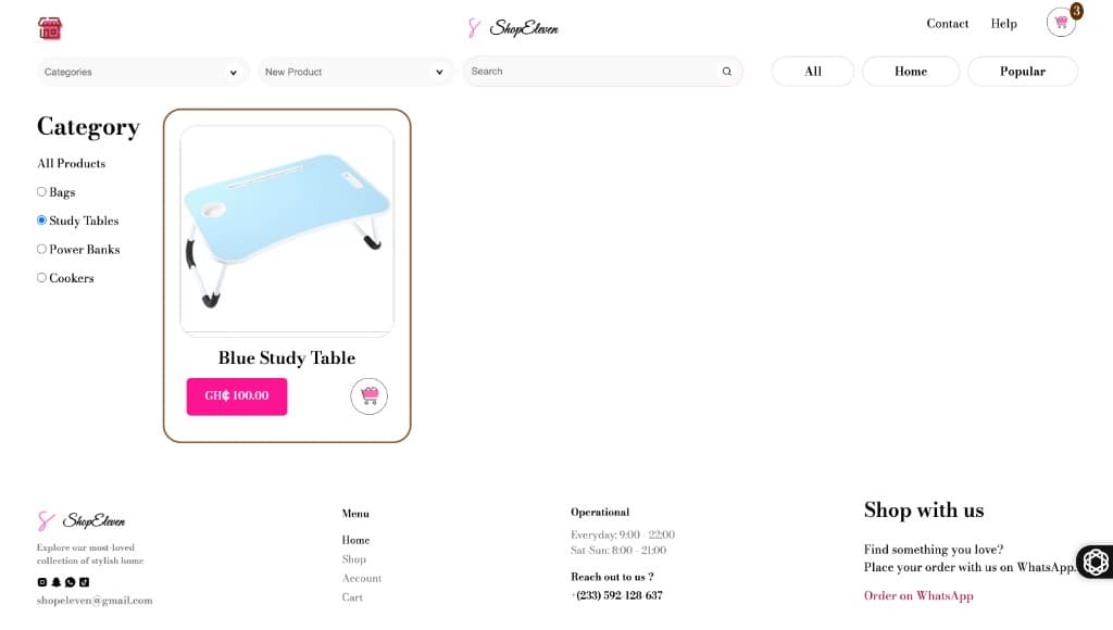 Shop Eleven product discovery interface